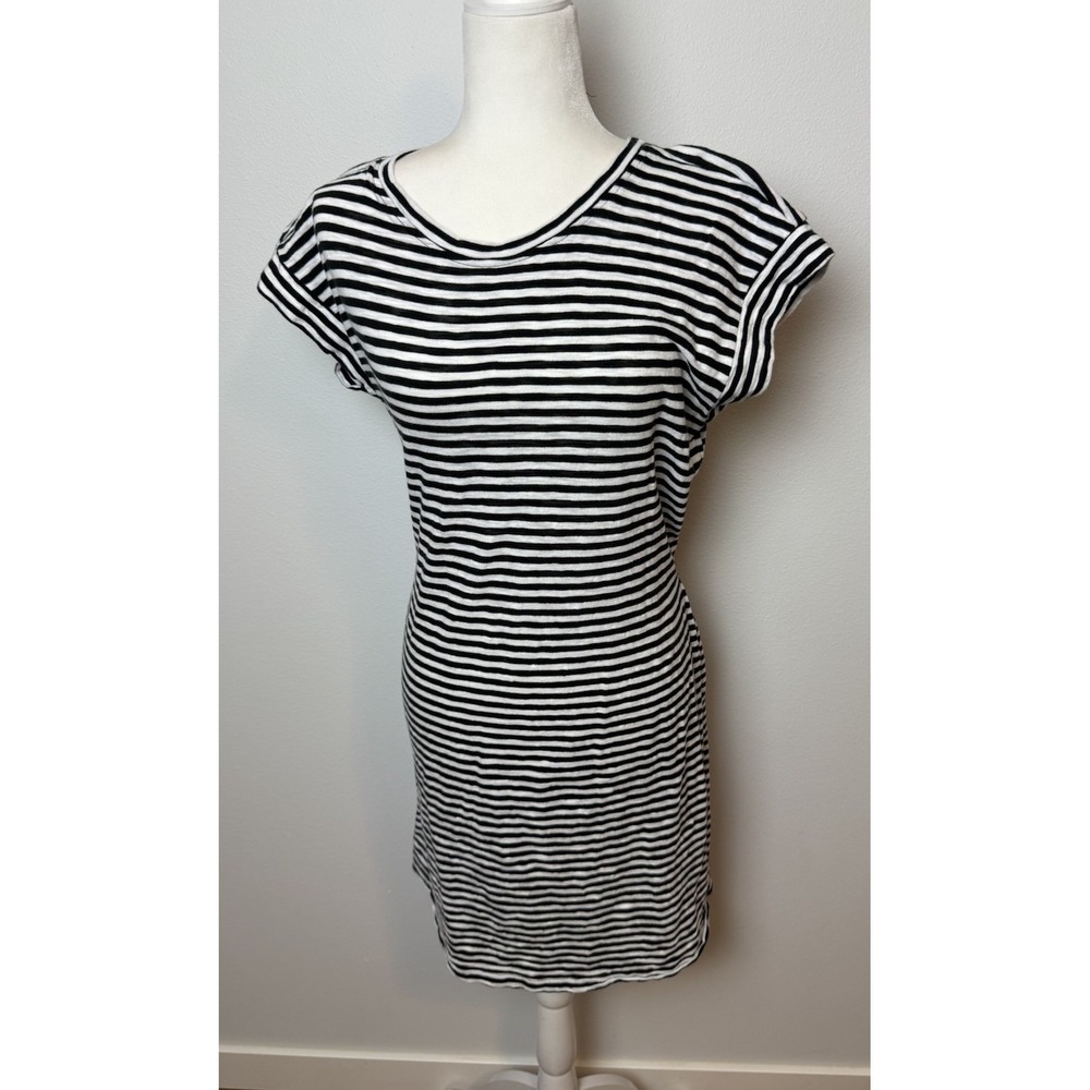 J.Crew Short-sleeve striped tie-waist T-shirt dress Black White Size‎ Medium